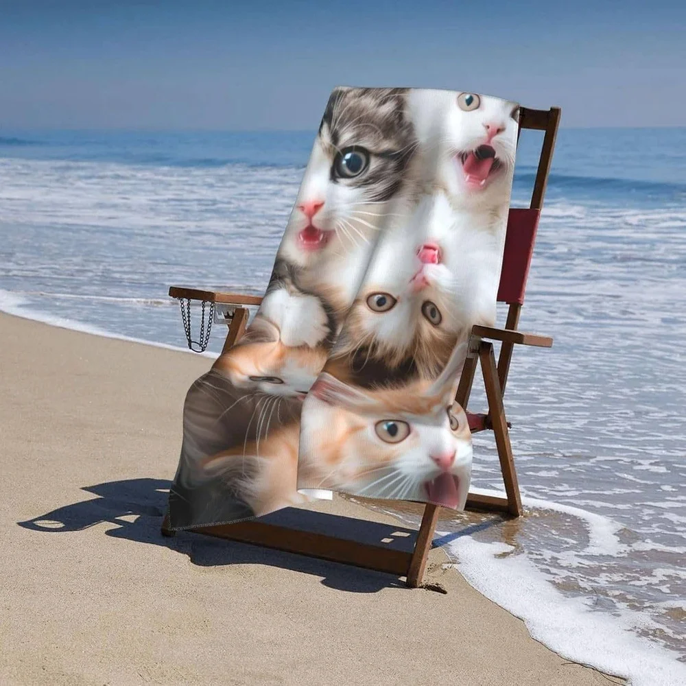 Kitten‎ Collage Microfiber HAND Towel Cute Cat Print Quick Dry Multicolor 14x28